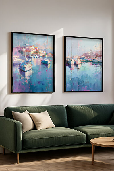 STARYUNA Set de pictură dublă cu efect de pictură în ulei, cu cadru din lemn ...