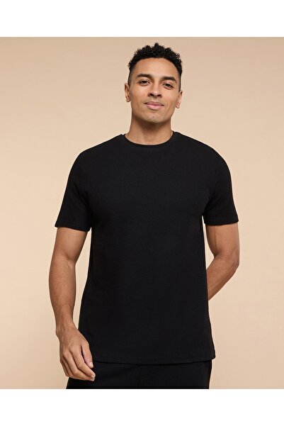R&B Solid Lounge T-Shirt with Crew Neck and Short Sleeves