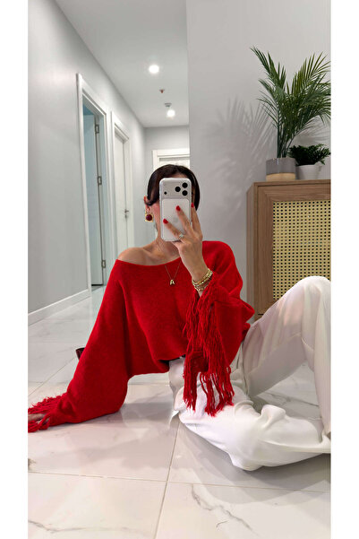 BİRCANÇİL Kwesta Red Sleeves Tasselled Knitwear