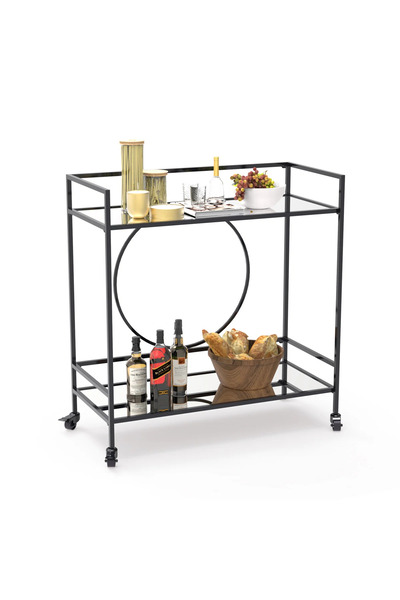 genric عربة تقديم مشروبات منزلية من ون ديكور، عربة تقديم مشروبات من طبقتين، م...