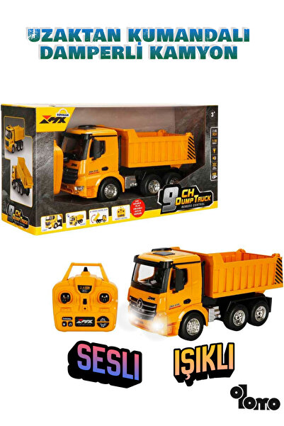 Olomo 1:18 Ölçek Uzaktan Kumandalı Damperli Kamyon Işıklı ve Sesli Full Fonks...
