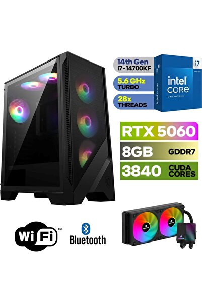 MSI Şafak-Gaming|RTX 5060 8GB |İ7 14700KF|32 DDR5 RAM |1 TB M.2 SSD 5000 4000...