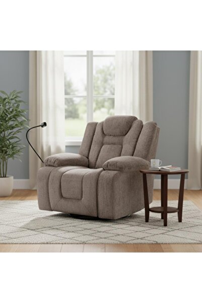 DEC4 Rocking and swivel chair with built-in phone holder in a luxurious design