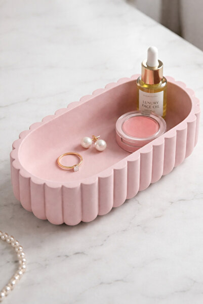 The Plasti Makeup Organizer Oval Minimalist Decorative Jewelry Box