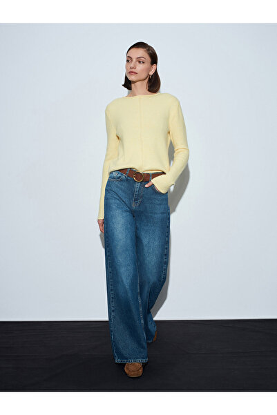 Dilvin 72118 100% Cotton Wide Leg Jean-Green