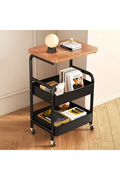 Cady One 3-tier metal frame storage and organization cart with 3 storage shel...
