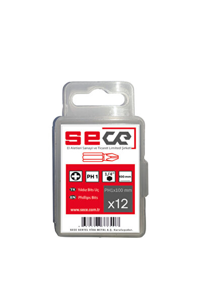 sece 1/4'' Yıldız Bits Uç Ph1X150 Mm 12 Adet