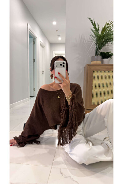 BİRCANÇİL Kwesta Dark Cinnamon Sleeves Tasselled Knitwear