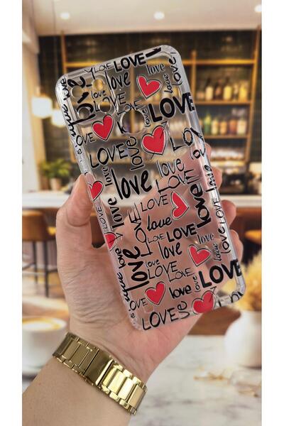 Vip Case Realme C21Y Compatible Love Letter Pattern Transparent Shock-Absorbi...