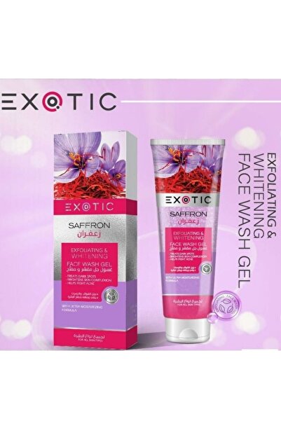 EXOTICE غسول وجه مقشر ومبيض برائحة الزعفران، 100 مل