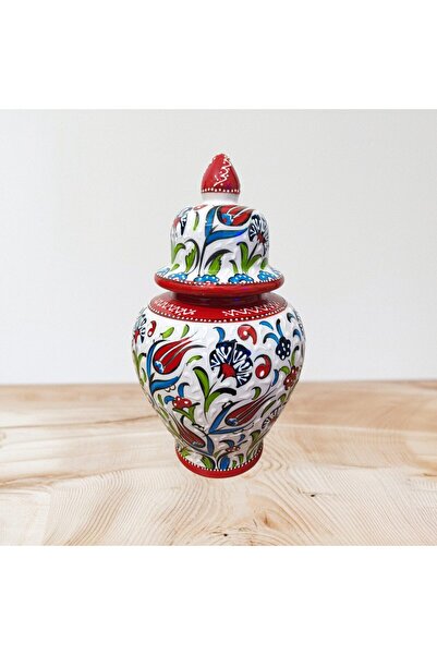 Modern Seramik Modern Çini 30 Cm El yapımı Şah Küp Çini Vazo