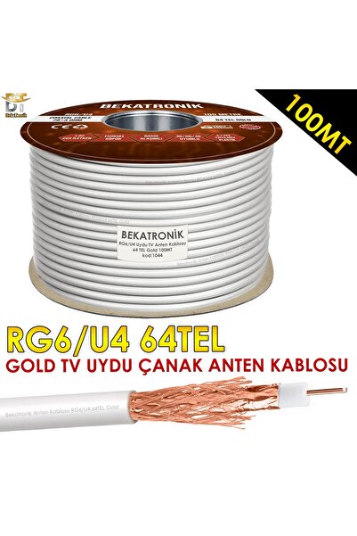 BekaTronik Anten Tv Çanak Uydu Lnb Kablosu RG6 U4 100 Metre
