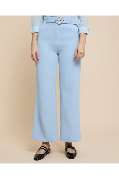 R&B بنطال أرجل واسعة موحد مع إغلاق بأزرار