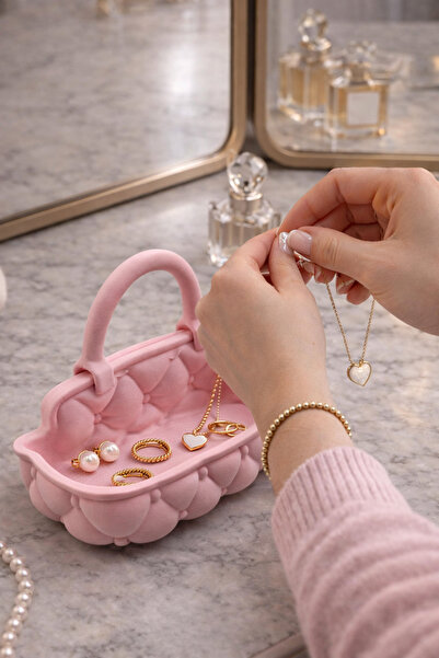 The Plasti Makeup Organizer Decorative Quilted Organizer Tray with Handle