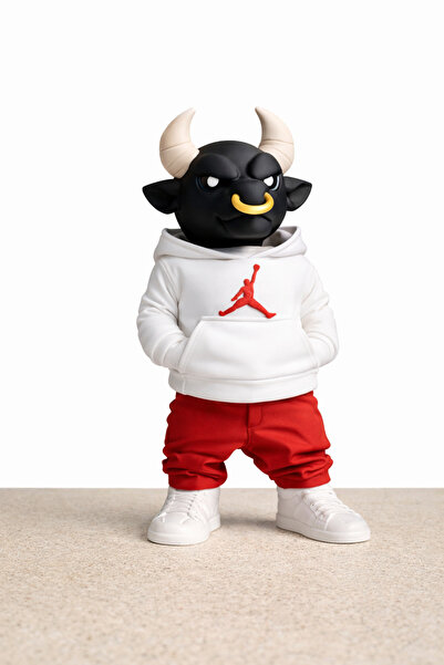 OEM Sokak Stili Boğa Figürü Biblo | Hoodie Detaylı Dekoratif Tasarım Obje | M...