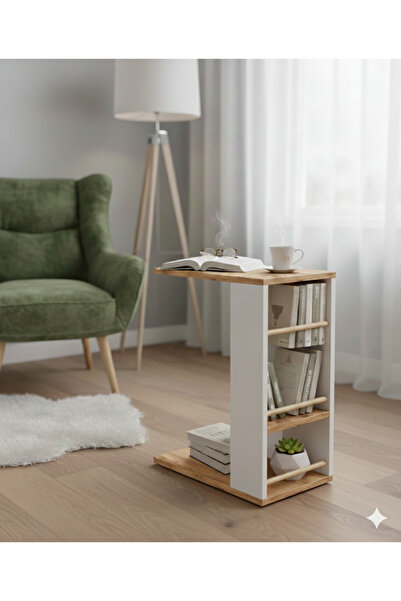 Unisoft Pintya C Tipi Koltuk Yanı Sehpası Dergilikli Laptop Kahve Yan Sehpası...