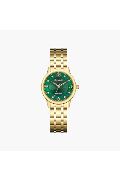 Omax Gold Tone Analogue Watch