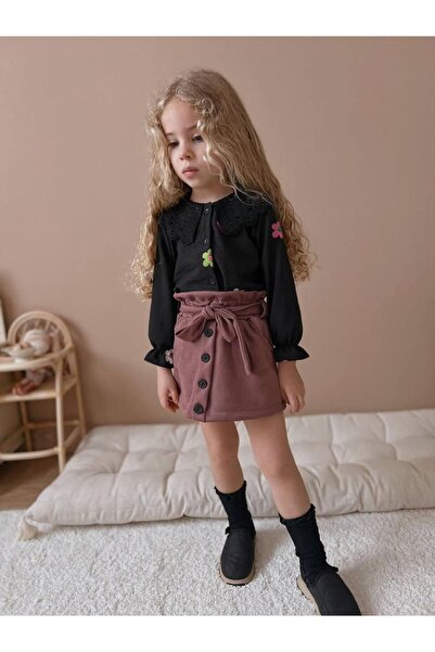 Kids Kız Çocuk Uzun Kollu Bluz ve Etek Takım – Mevsimlik Şık Model