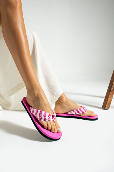 Evalupe Παντόφλες παραλίας Bella Şifon Puff Fabric που δεν πονάνε τα δάχτυλα