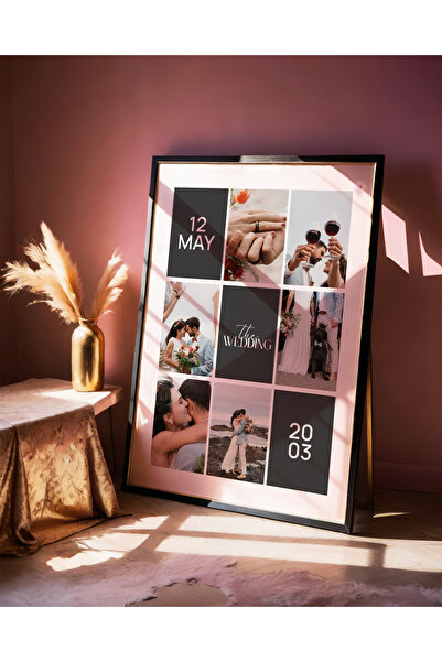 çınararthome Kişiye Özel Tarihli Fotoğraflı Çerçeve Tablo | Sevgililer Günü &...