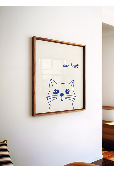 ARTHOUSECOLLECTIVE Nice Butt - Square Poster / Cat / Bathroom Toilet Collecti...