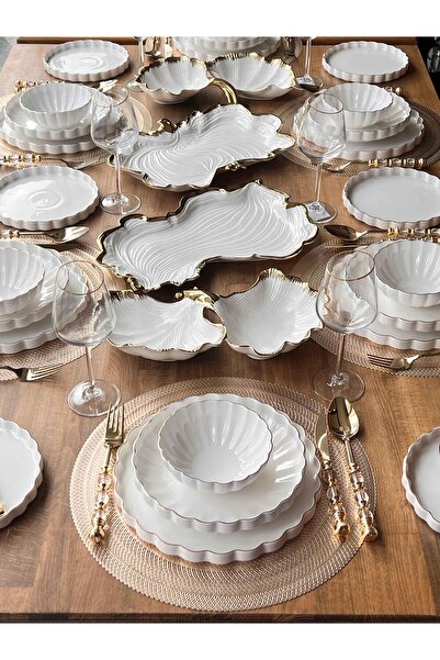 ROSSEV Yemek Takımı Royal Charme Gold 64 Parça 6 Kişilik