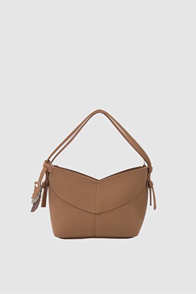 Shule Bags Low Asymmetric Suede Crossbody Bag Brown