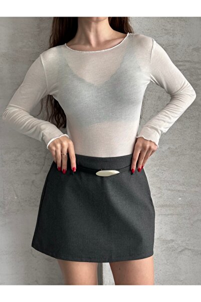 eyyebelle Women's Crew Neck Transparent Blouse