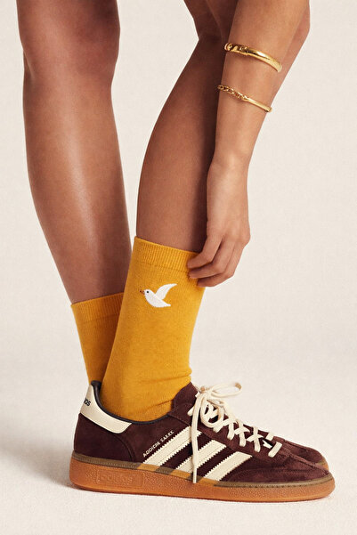 Katia&Bony Șosete unisex brodate cu pescăruș portocaliu