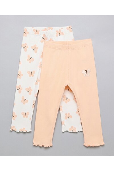 R&B طقم ليجنز مطبوع للبنات مكون من قطعتين