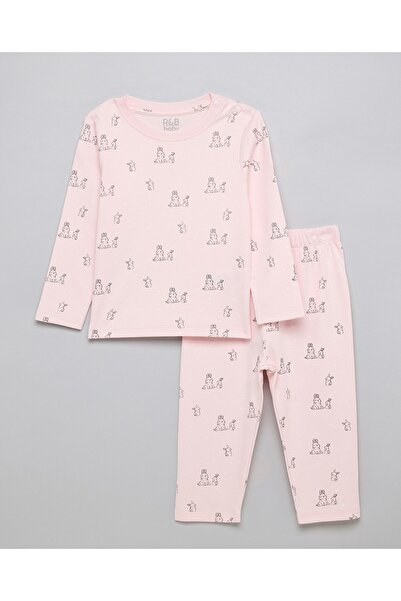 R&B طقم ملابس بناتي متعدد مطبوع