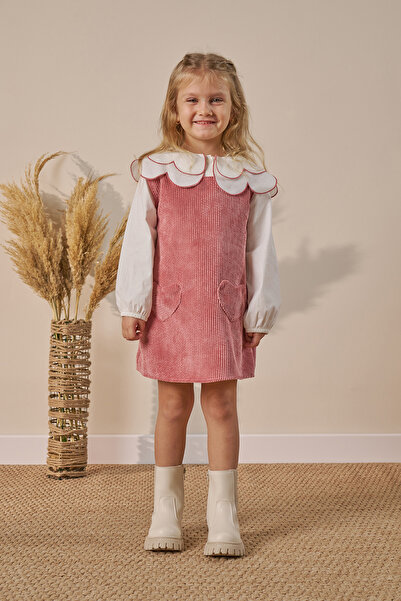 Minipodyum Rochie pentru fete cu detaliu guler tip cămașă, pentru sărbători