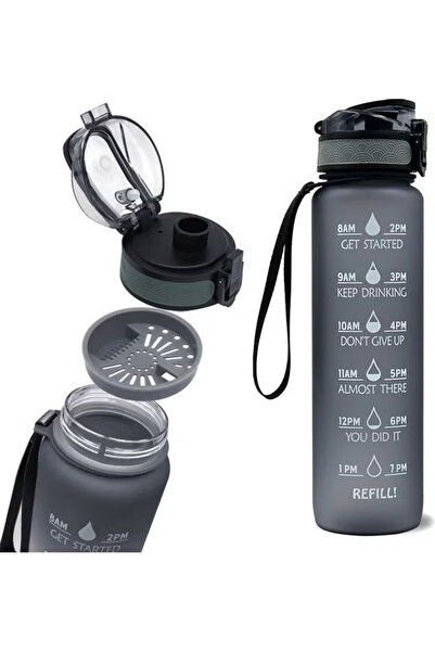 Primo Plus زجاجة مياه خارجية بلاستيكية كبيرة الحجم باللون الأسود