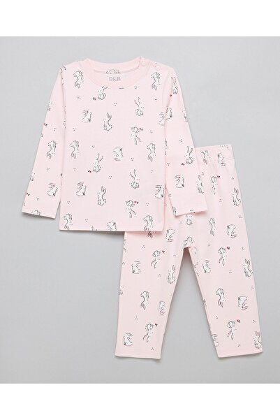 R&B طقم ملابس بناتي متعدد مطبوع