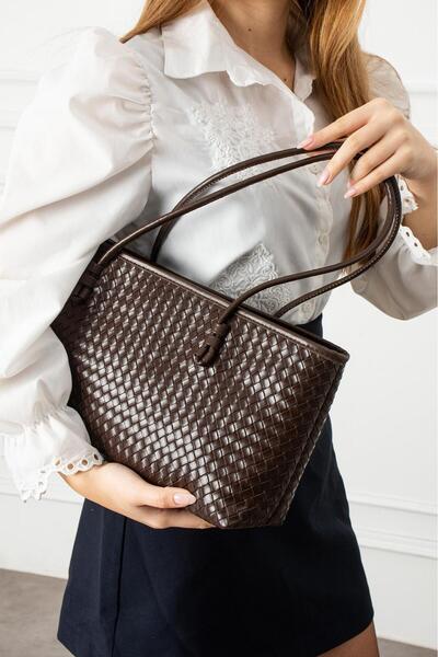 mugalas Women's Knitted Patterned Stylish Quality Hand and Shoulder Bag