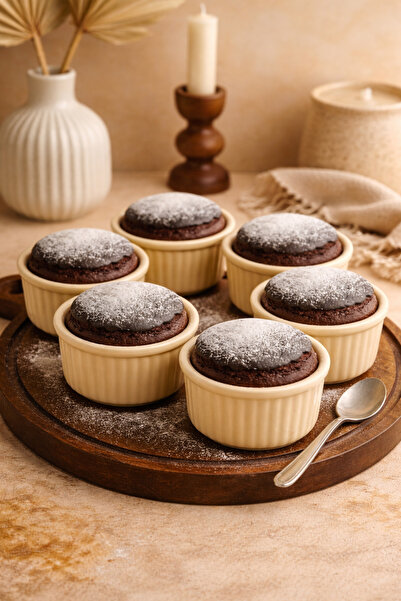 DİVAYS 6 Adet Seramik Sufle Kasesi | Fırına Dayanıklı, Isıya Uyumlu, Şık ve K...