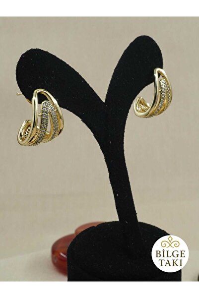 Bilge Takı Vip Zircon Stone Modern Design Xuping Earrings, Stainless, Non Tar...