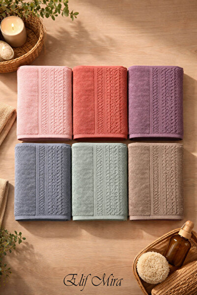 Elif Mira 6'lı Mutfak Havlusu Seti 30x50 cm %100 Pamuklu Melodi