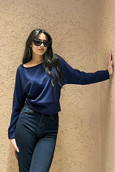 Noa&Noa بلوزة بياقة قارب - أزرق داكن LACİVERT