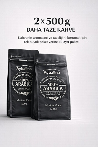 Muhteşem lezzet, elit kalite, mükemmel kavrum %100 Arabica espresso kahve çekirdeği 500 + 500 g
