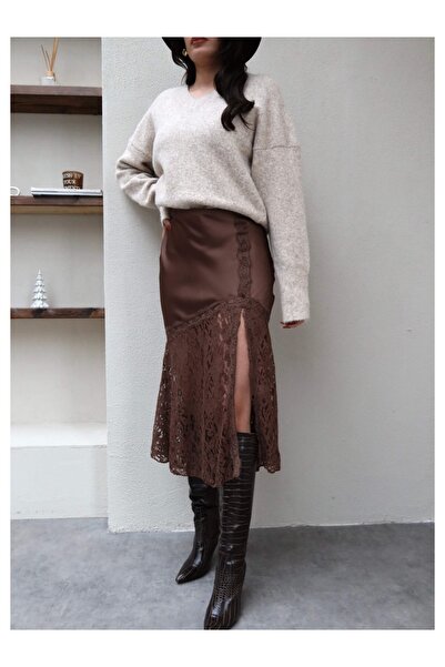 ESRAHELVACI Lace Satin Skirt