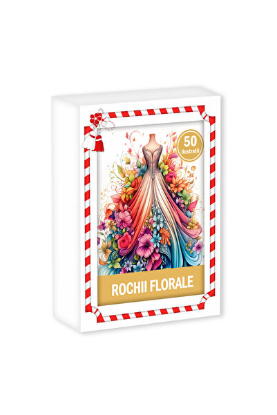 Legendary Gifts Martisor de colorat, format A6 in cutie, model: Rochii Florale