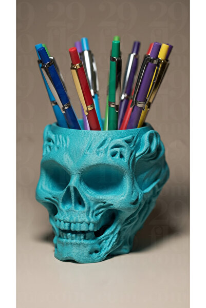 Plodna House 3D Design Skeleton-Looking Desktop Pen Holder - Gothic Decorativ...
