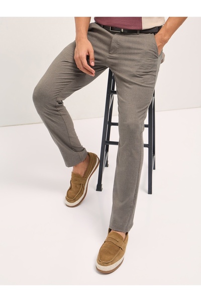 The Bear House بنطلون رجالي رسمي مخطط منسوج قصة ضيقة