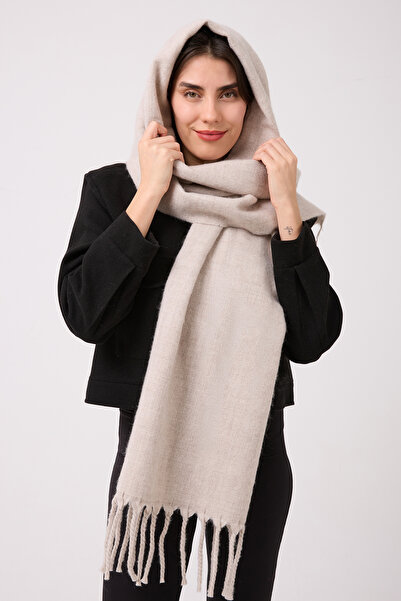 myfirstsea Puffy Yumuşak Dokulu Şaçakalı Kadın Atkı Şal - Kışlık Sıcak ve Şık...