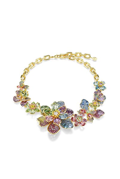 Swarovski 5717157 Kolye Idyllia necklace, Mixed cuts, Pave, Flower, Multicolo...