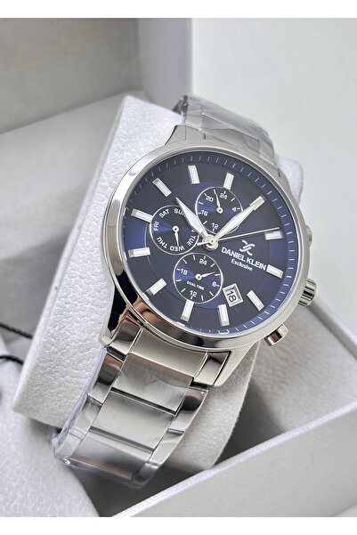 Daniel Klein Orijinal 2 Yıl Garantili Su Geçirmez Lacivert Kadran Çelik Kordo...