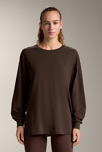 Oysho Oversize pamuklu karışım uzun kollu T-shirt