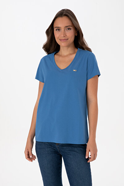 U.S. Polo Assn. Kadın İndigo Tişört 50320026-VR028
