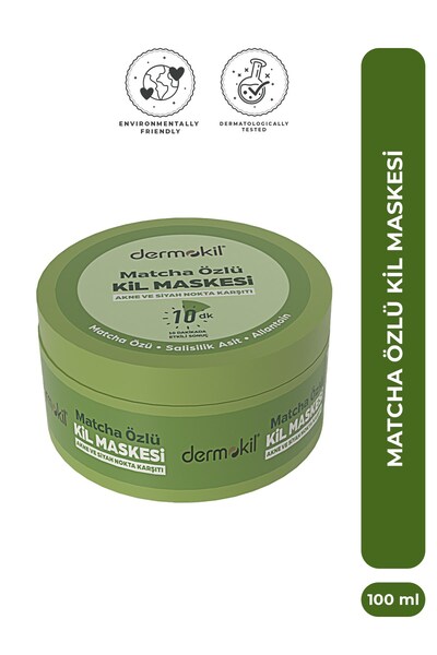Dermokil Matcha Özlü Akne ve Siyah Nokta Karşıtı Kil Maskesi 100 ml